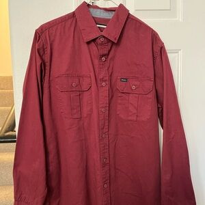 RVCA Red Button Down Shirt